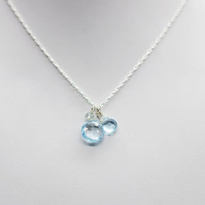 March Birthstone Silver Necklace