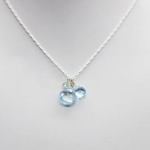 
                
                    Load image into Gallery viewer, March Silver Birthstone Necklace
                
            