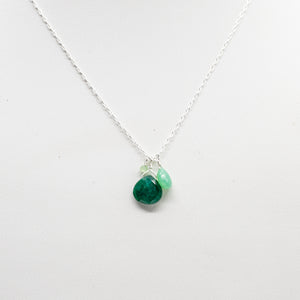 May Birthstone Silver Necklace