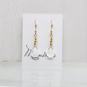 Moonstone Raindrop Gold Earrings