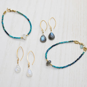 Labradorite & Chrysocolla Luna  Bracelet