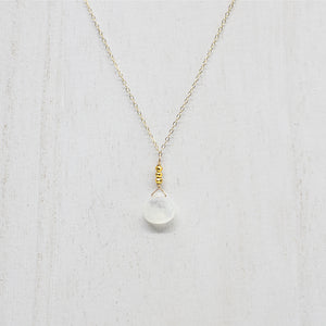 Moonstone Raindrop Gold Necklace