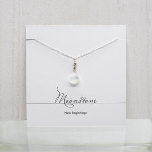 
                
                    Load image into Gallery viewer, Moonstone Raindrop Silver Necklace
                
            