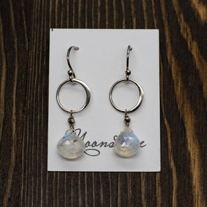 Moonstone Ring Silver Earrings
