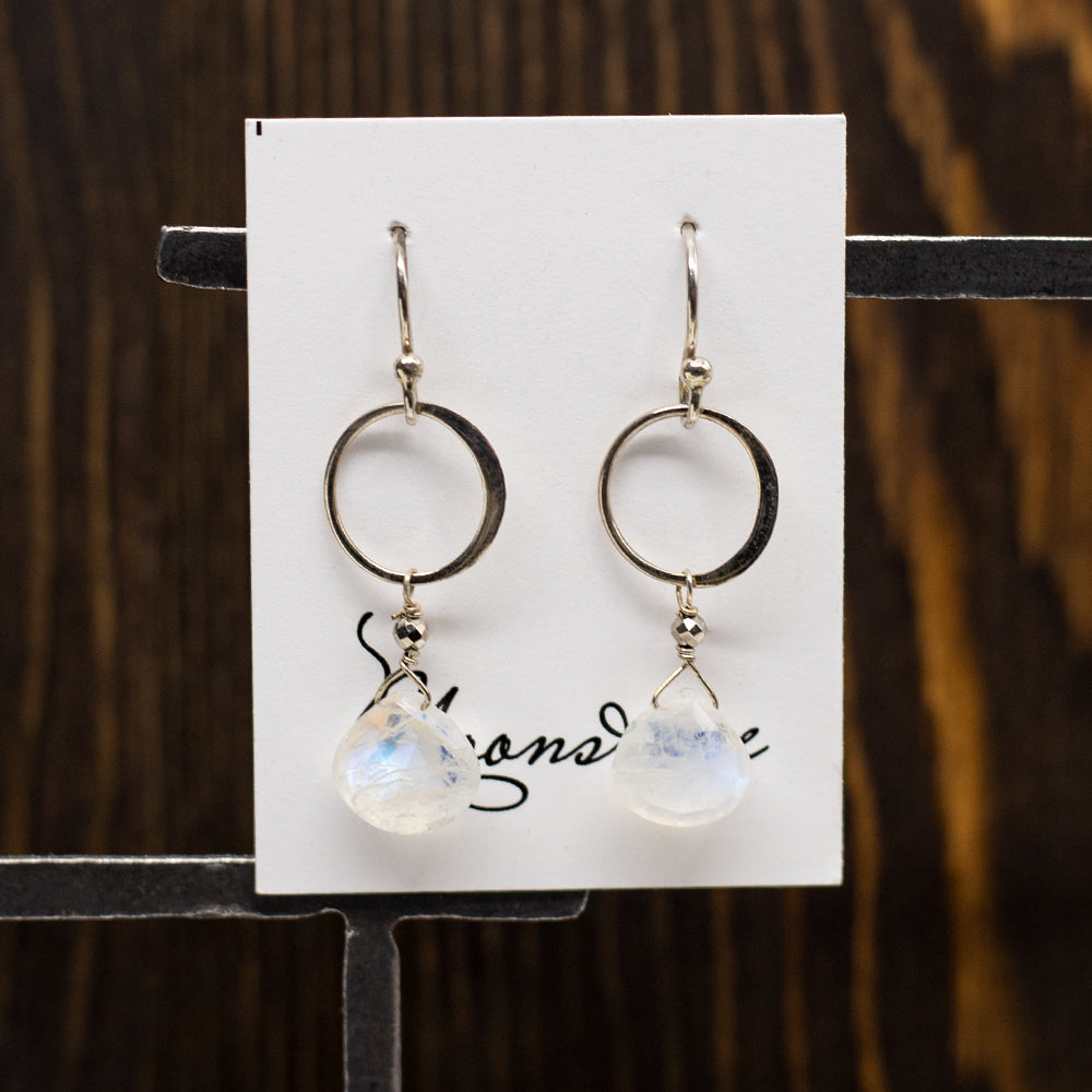 Moonstone Ring Silver Earrings