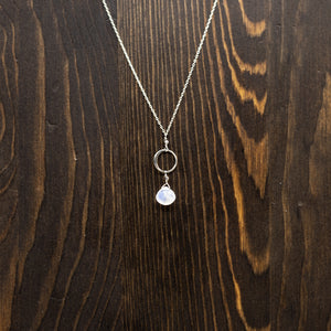 Moonstone Ring Silver Necklace