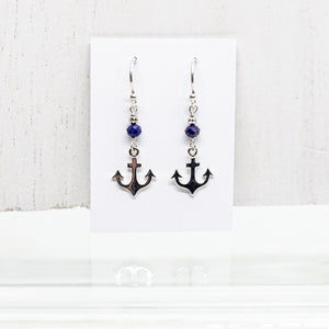 Anchor Lapis Earrings