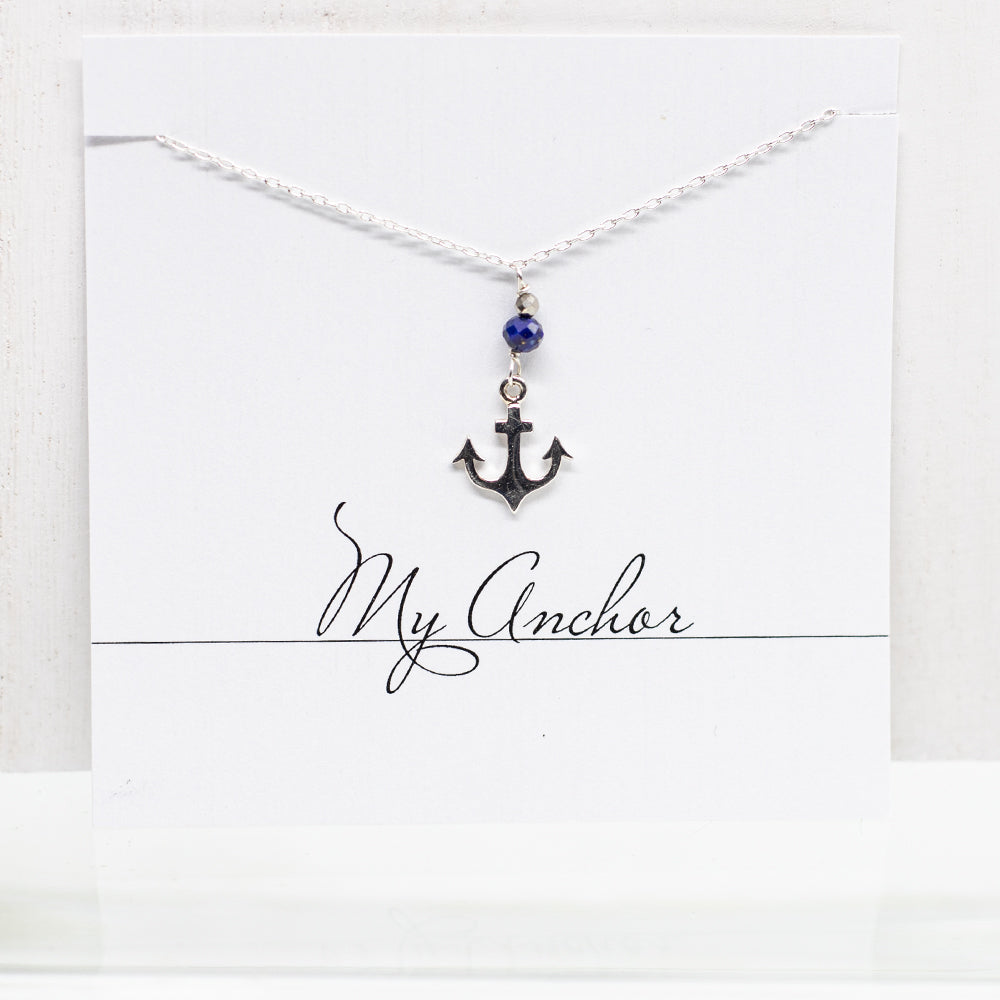 Anchor Lapis Necklace