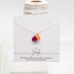July Birthstone Silver Necklace