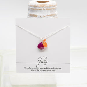 July Birthstone Silver Necklace