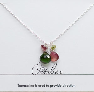 
                
                    Load image into Gallery viewer, October Birthstone Silver Necklace
                
            