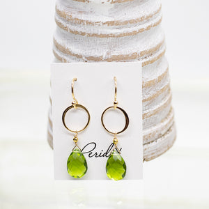 Peridot Ring Gold Earrings