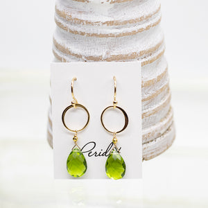 
                
                    Load image into Gallery viewer, Peridot Ring Gold Earrings
                
            