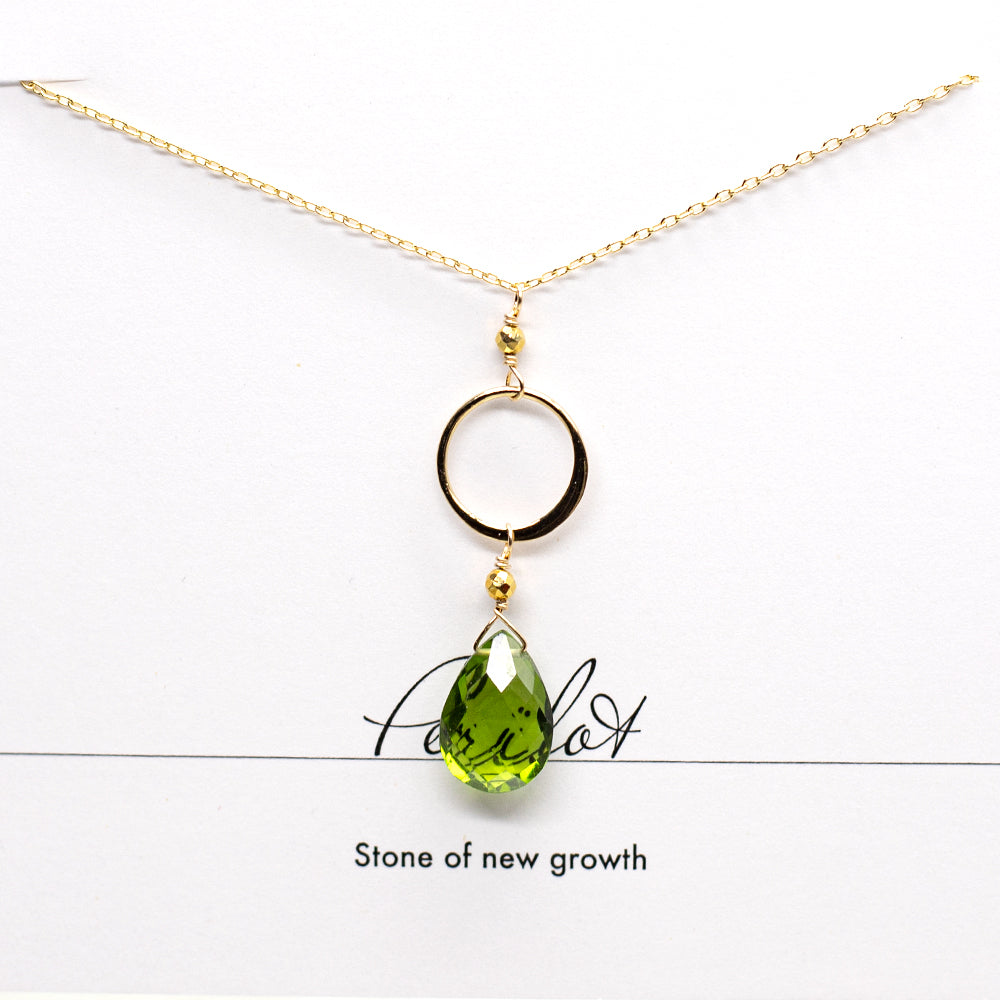 Peridot Ring Gold Necklace