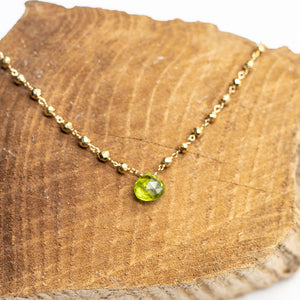 
                
                    Load image into Gallery viewer, Peridot Waterfall Gold Necklace
                
            