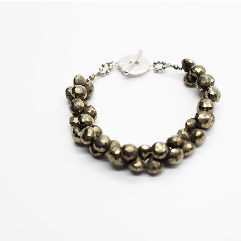
                
                    Load image into Gallery viewer, Pyrite Cluster Bracelet
                
            