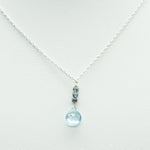 Aquamarine & Sapphire Raindrop Necklace