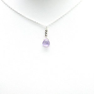 
                
                    Load image into Gallery viewer, Light Amethyst Raindrop Silver Necklace
                
            