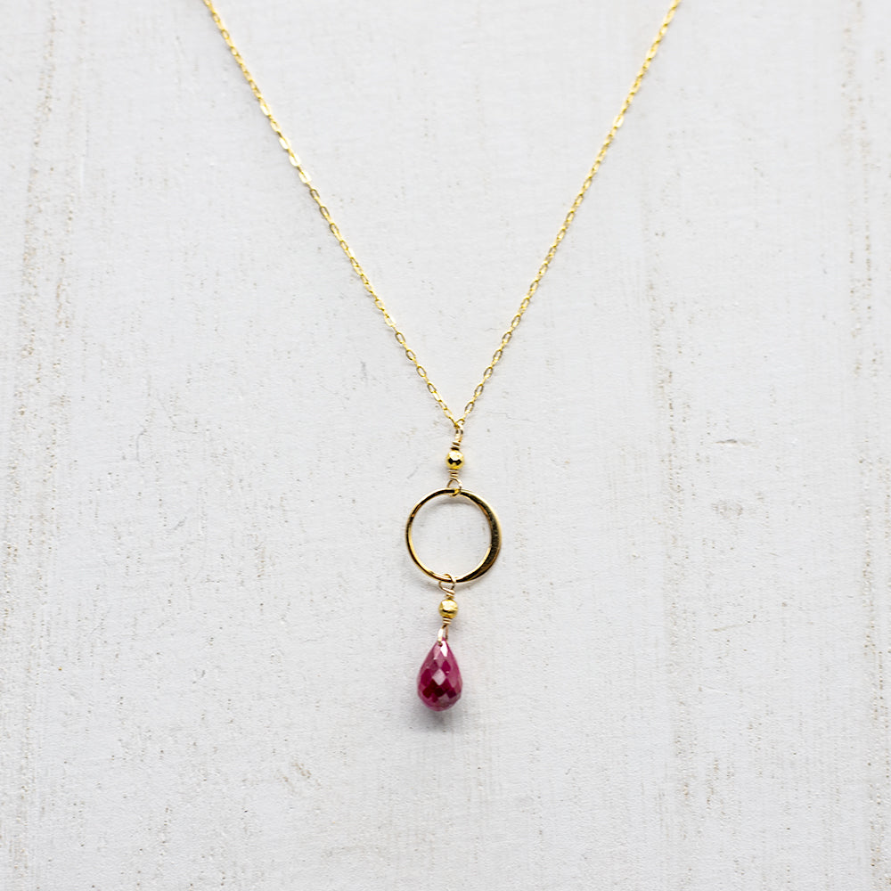 Ruby Ring Gold Necklace