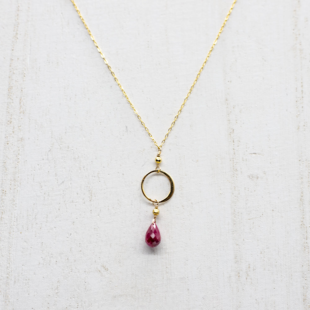 
                
                    Load image into Gallery viewer, Ruby Ring Gold Necklace
                
            