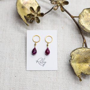 
                
                    Load image into Gallery viewer, Ruby Luna Gold Earrings
                
            