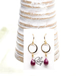 Ruby Ring Gold Earrings