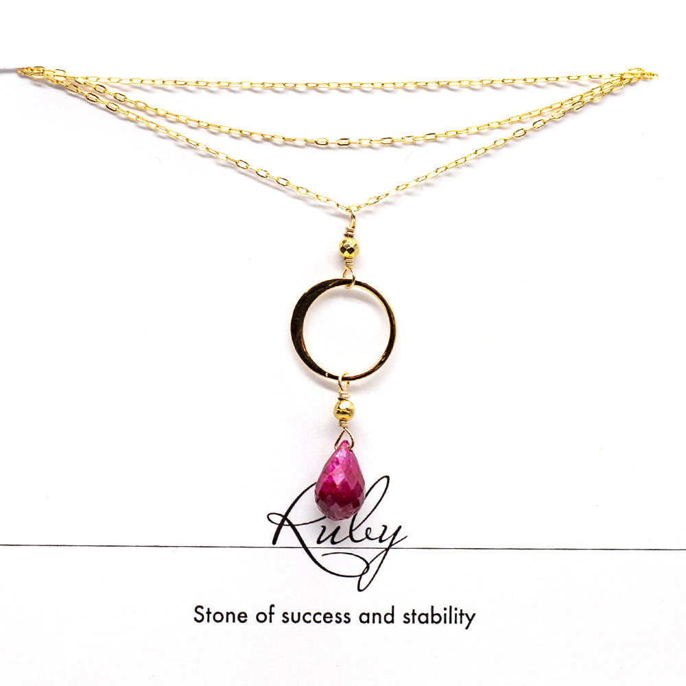 Ruby Ring Gold Necklace