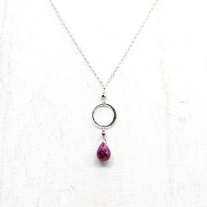 
                
                    Load image into Gallery viewer, Ruby Ring Silver Necklace
                
            