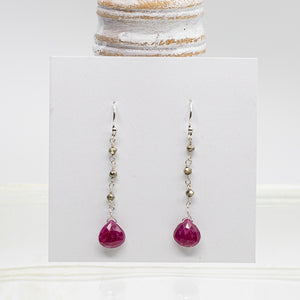 
                
                    Load image into Gallery viewer, Ruby Waterfall Silver Earrings
                
            