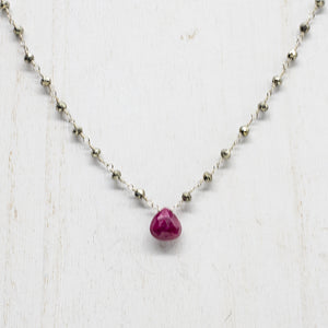 
                
                    Load image into Gallery viewer, Ruby Waterfall Silver Necklace
                
            
