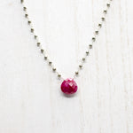 XL Ruby Waterfall Silver Necklace