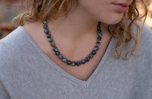 
                
                    Load image into Gallery viewer, Labradorite Ruffle Necklace
                
            