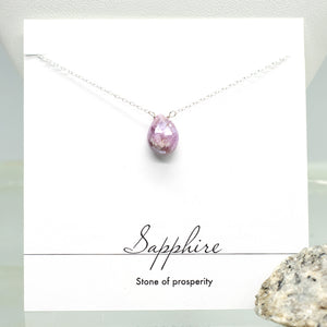 Pink Sapphire Heart Necklace