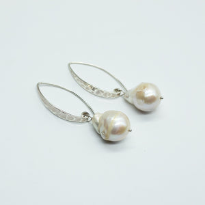 Baroque Silver Pearl Earrings