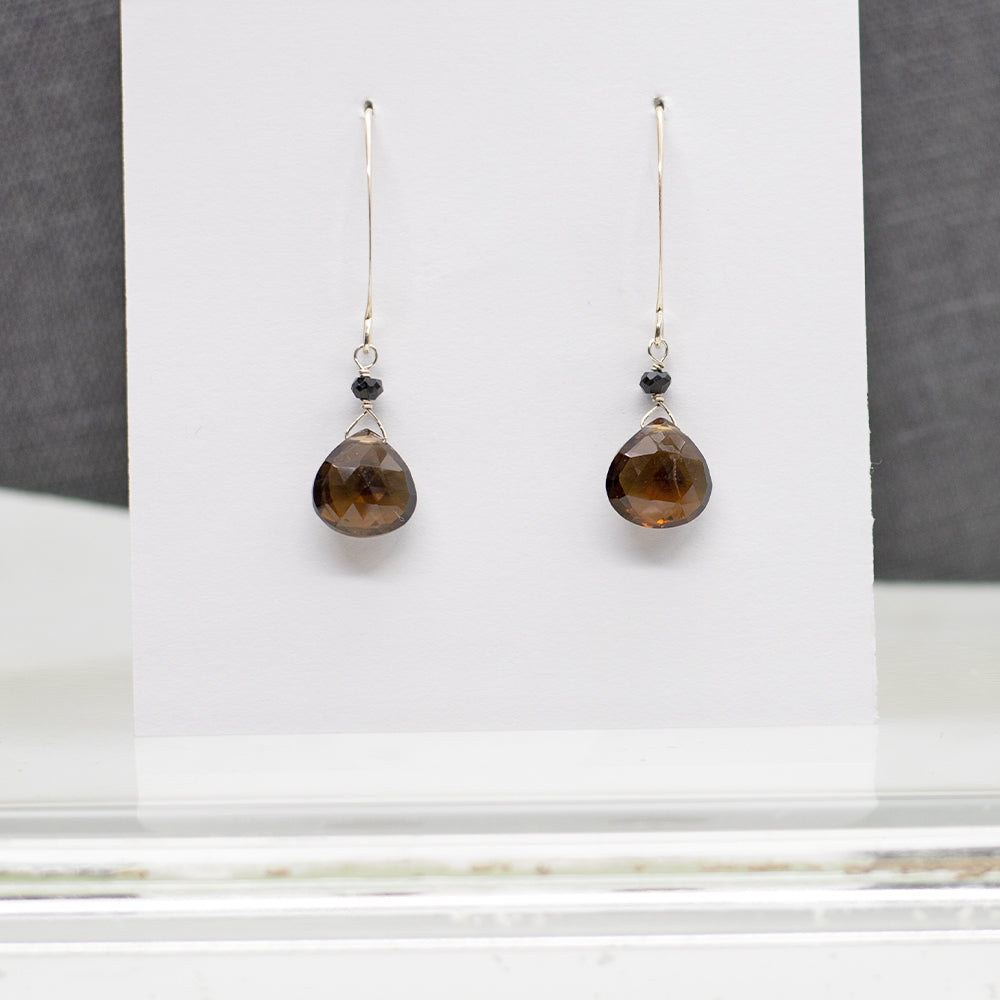 Smoky Quartz Droplet Earrings