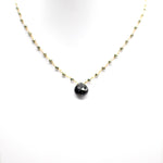 Waterfall Black Spinel Gold Necklace