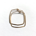 Hoops Square Hand Hammered Gold Earrings