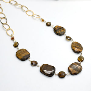 Tiger's Eye Nugget Necklace