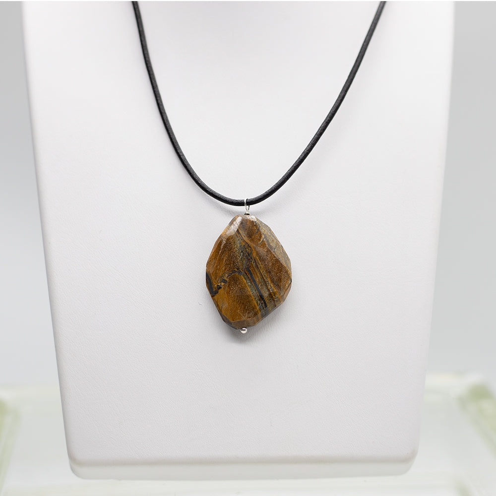 Tiger eye Leather Necklace