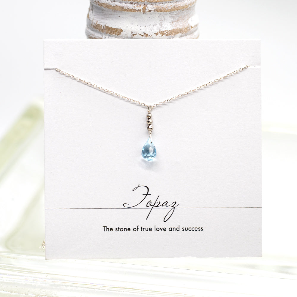 
                
                    Load image into Gallery viewer, Topaz Raindrop Silver Necklace
                
            
