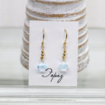 Topaz & Gold Pyrite Raindrop Earrings