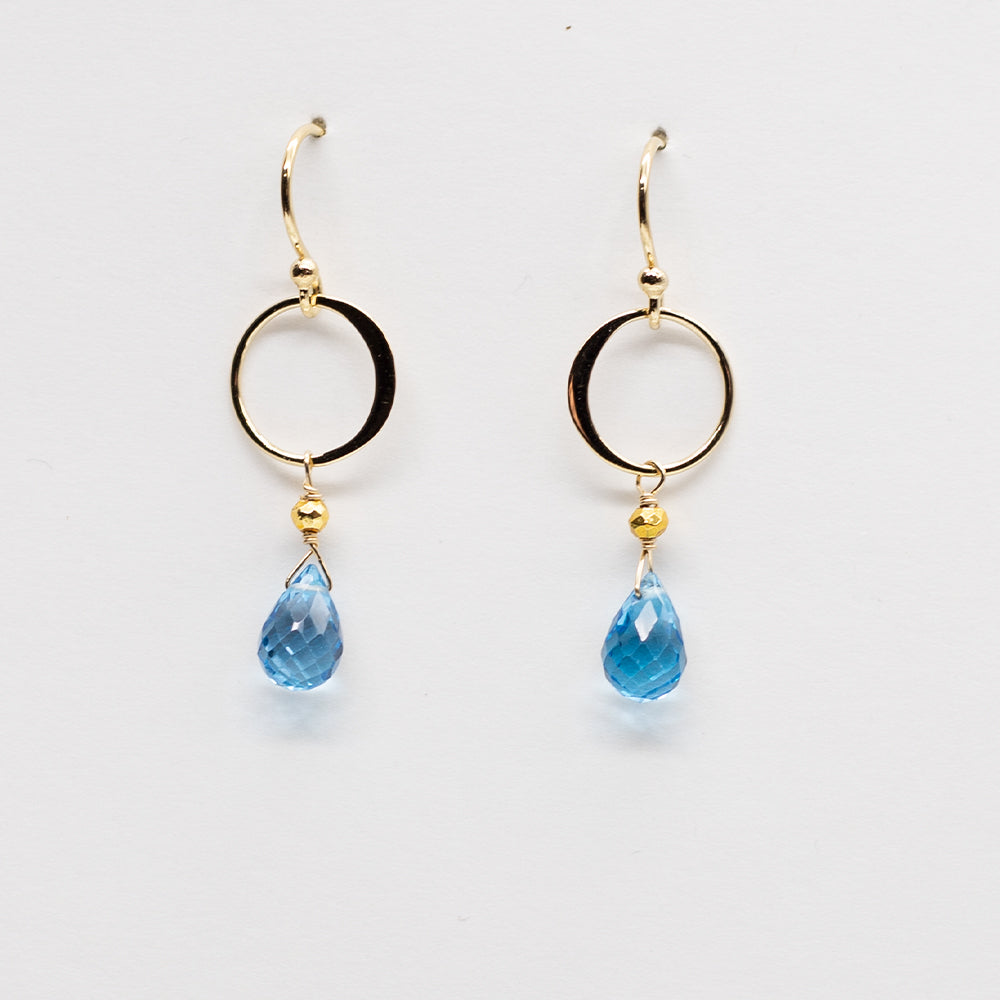 Topaz Ring Gold Earrings