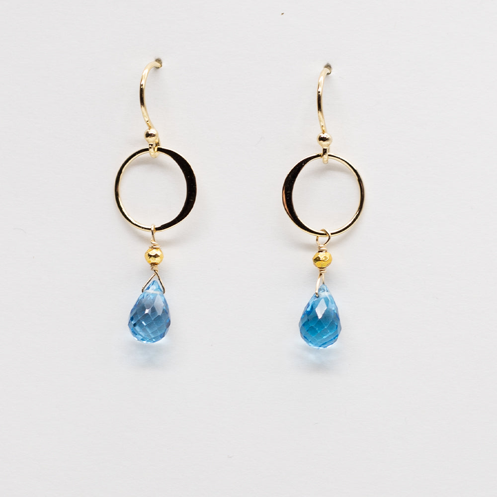 
                
                    Load image into Gallery viewer, Topaz Ring Gold Earrings
                
            