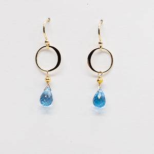 Topaz Ring Gold Earrings