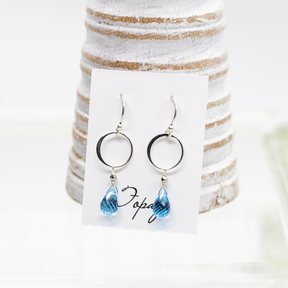 Topaz Ring Silver Earrings