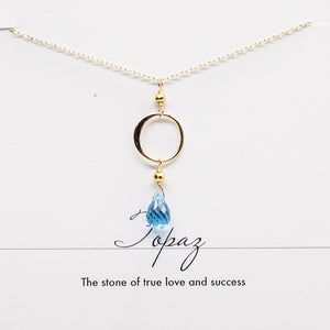 Topaz Ring Gold Necklace