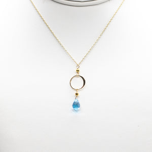 Topaz Ring Gold Necklace