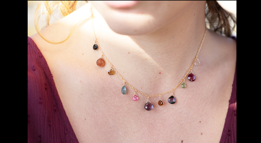 
                
                    Load image into Gallery viewer, Tourmaline Charm Necklace
                
            