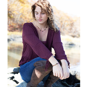 Model with Tourmaline Charm Necklace