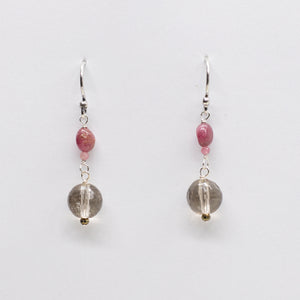 Tourmaline & Smoky Quartz Earrings